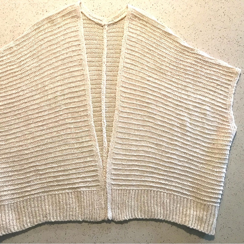 Yest  Cream Shrug with Ribbed Texture